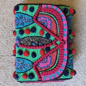 Anthropologie Beaded Clutch Crossbody